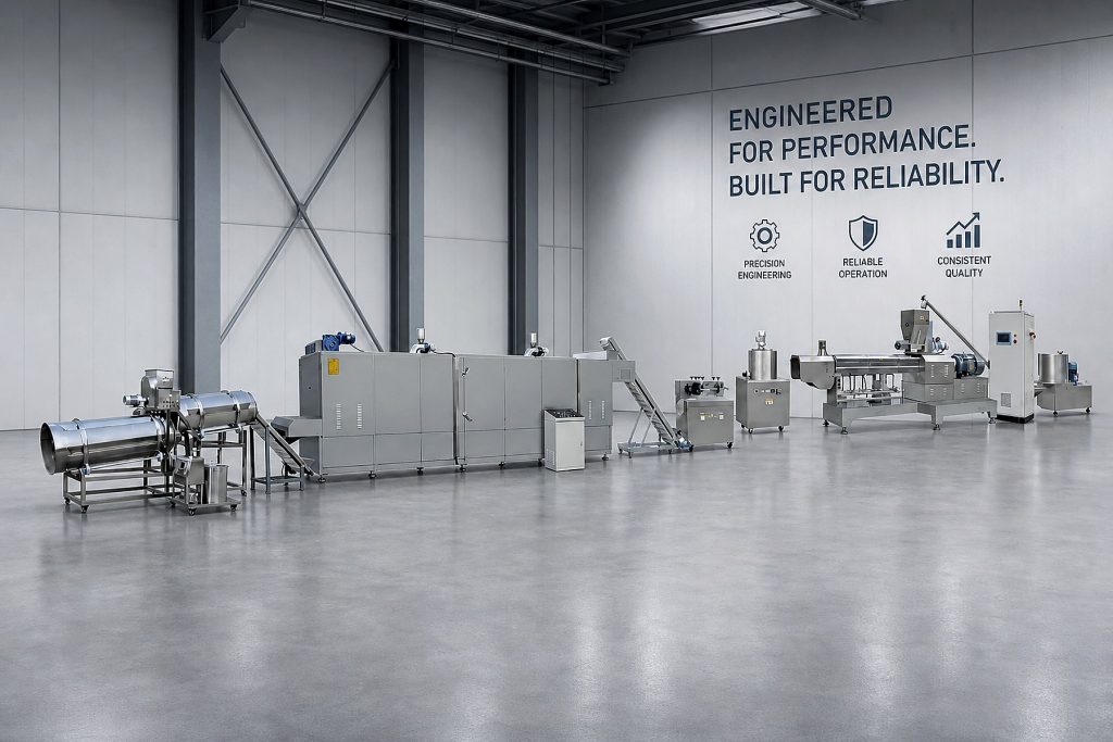 Food extrusion line in a ZEKO production workshop